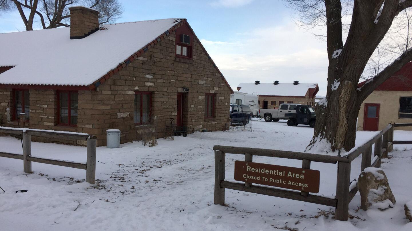 Federal buildings at the Malheur National Wildlife Refuge. Protesters are occupying the refuge in Oregon to object to a prison sentence for local ranchers.