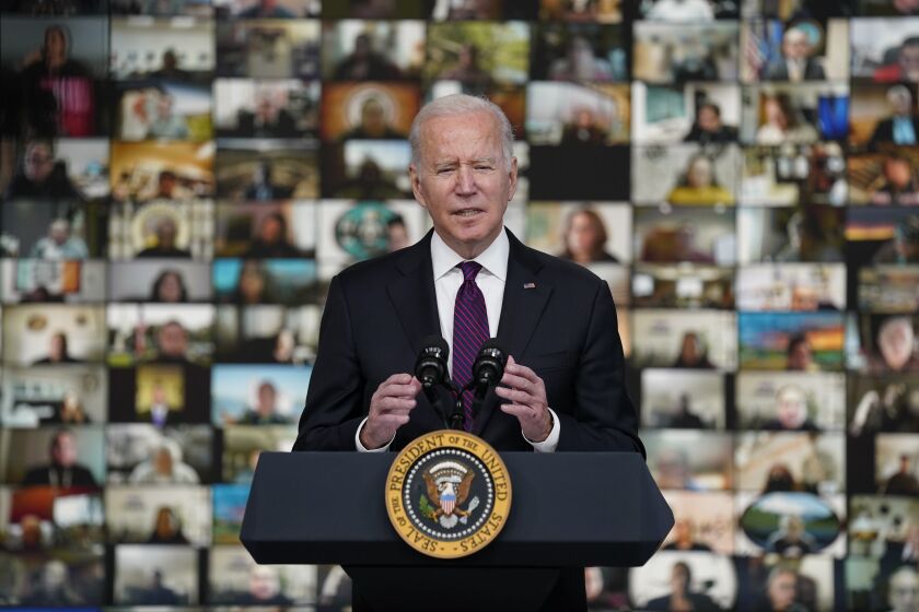FILE - President Joe Biden speaks during a Tribal Nations Summit during Native American Heritage Month, in the South Court Auditorium on the White House campus, on Nov. 15, 2021, in Washington. Biden speaks to the 2022 summit on Nov. 30, 2022. (AP Photo/Evan Vucci, File)