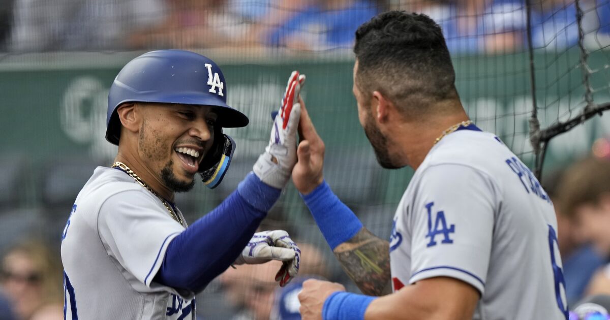 Mookie Betts shows he’s ready for home run derby during Dodgers’ win over Royals
