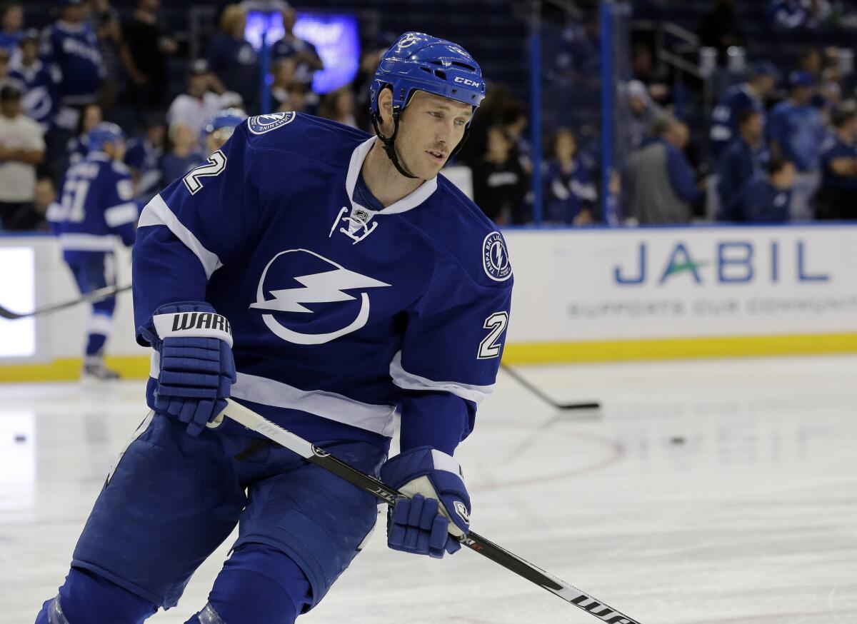 The Ducks acquired defenseman Eric Brewer from the Tampa Bay Lightning on Friday in exchange for a third-round pick in the 2015 NHL Entry Draft.