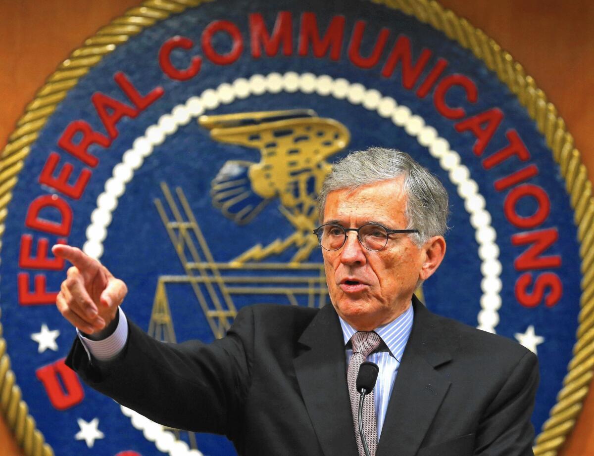 FCC Chairman Thomas E. Wheeler suggested that he would propose rules next month that would treat broadband Internet service providers as utilities subject to more intense regulation than they have been in the past. Above, Wheeler speaks at an event last year.