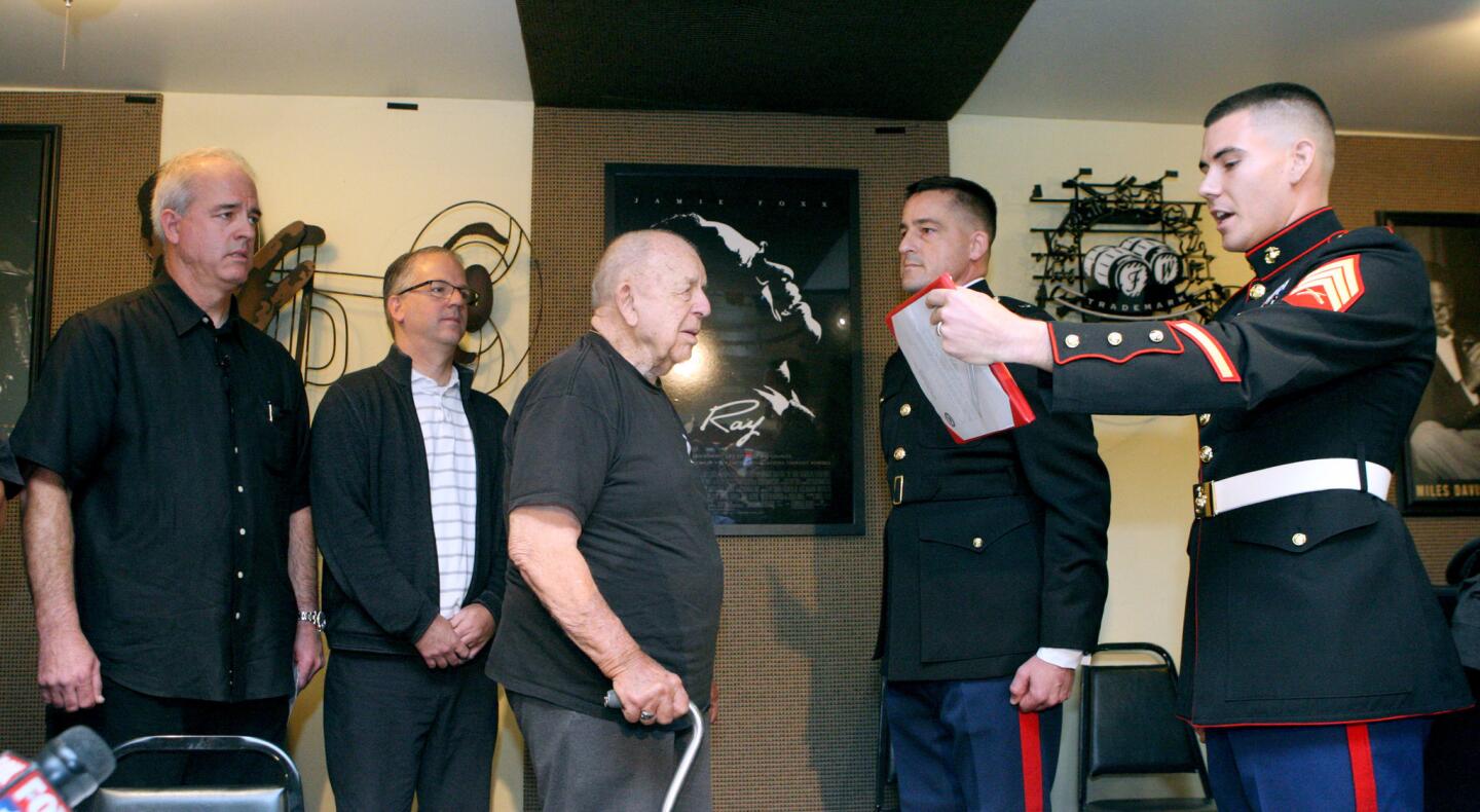 Photo Gallery: United States Marine receives Purple Heart almost 72 years after being injured at Iwo Jima during World War II