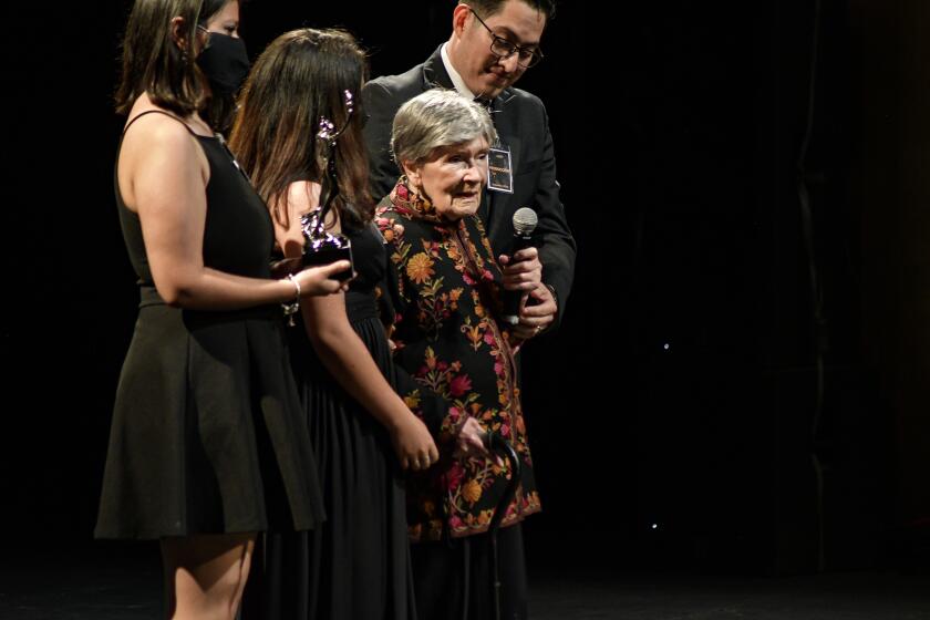MEXICO CITY, MEXICO - SEPTEMBER 28: Ana Ofelia Murguía speaks after receives his ACPT Award, recognition for the best of theater in Mexico at Teatro de La Ciudad on September 28, 2022 in Mexico City, Mexico. (Photo by Jaime Nogales/Medios y Media/Getty Images)
