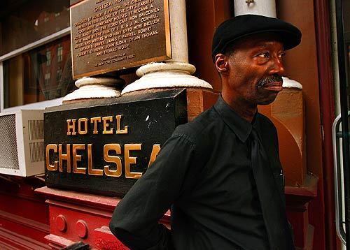 The doorman of New York's legendary Chelsea Hotel has worked there for more than 20 years. The bohemian landmark is currently the subject of a power struggle between residents and management.