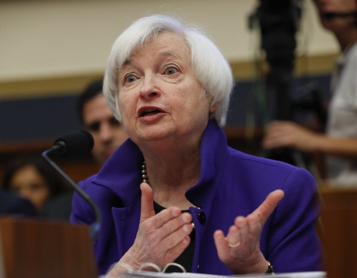 Federal Reserve Chair Janet L. Yellen testifies on Capitol Hill in September.