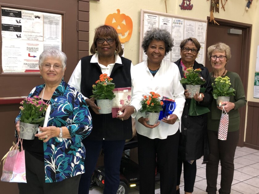 Brother Benno’s Auxiliary installed its 2020 executive board, including from left to right: Joyce Cerimele, Doris Nyman, Renee Stepp, Janetha Bailey-Long and Nita Rodriguez. The Auxiliary provides support and financial assistance to the Brother Benno Foundation, an Oceanside-based nonprofit that distributes food and clothing, serves a hot breakfast six days a week to the area’s working poor and homeless and offers other services along with operating a 12-step recovery program and seven recovery houses in the Oceanside area. Email auxiliary@brotherbenno.org; visit brotherbenno.org.