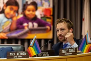 Los Angeles, CA - June 18: LAUSD board member Nick Melvoin makes comments prior to the board's vote on a Melvoin sponsored resolution to create truly phone-free school days across the district on Tuesday, June 18, 2024 in Los Angeles, CA. (Brian van der Brug / Los Angeles Times)