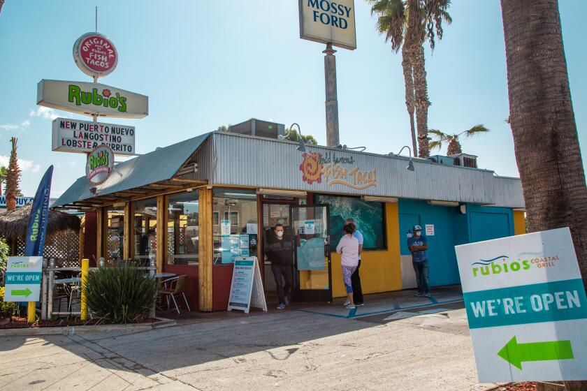 SAN DIEGO, CA - OCTOBER 26: San Diego-based RubioOs Restaurants filed for Chapter 11 bankruptcy protection on Monday, Oct. 26, 2020 in San Diego, CA. (Jarrod Valliere / The San Diego Union-Tribune)