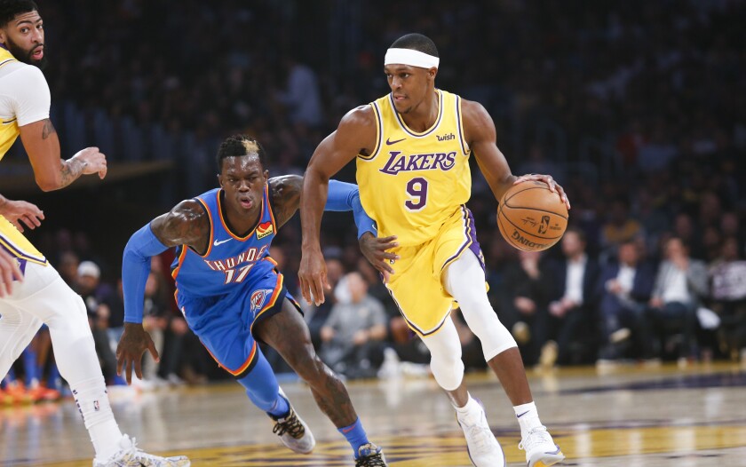 Rajon Rondo Was On His Game In Lakers Defeat Of Thunder Los Angeles Times