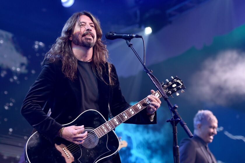Dave Grohl performs on stage
