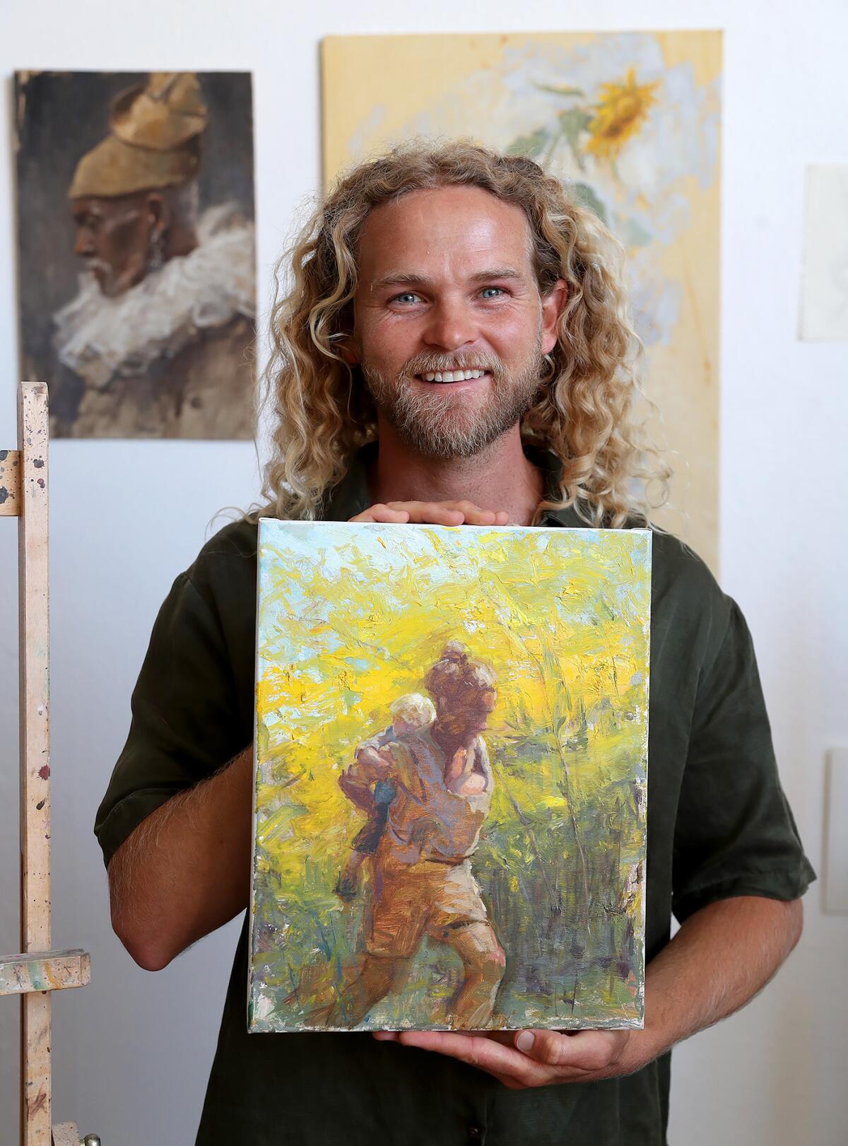 Chapman Hamborg at the Hamborg Academy of Art studio in Huntington Beach.