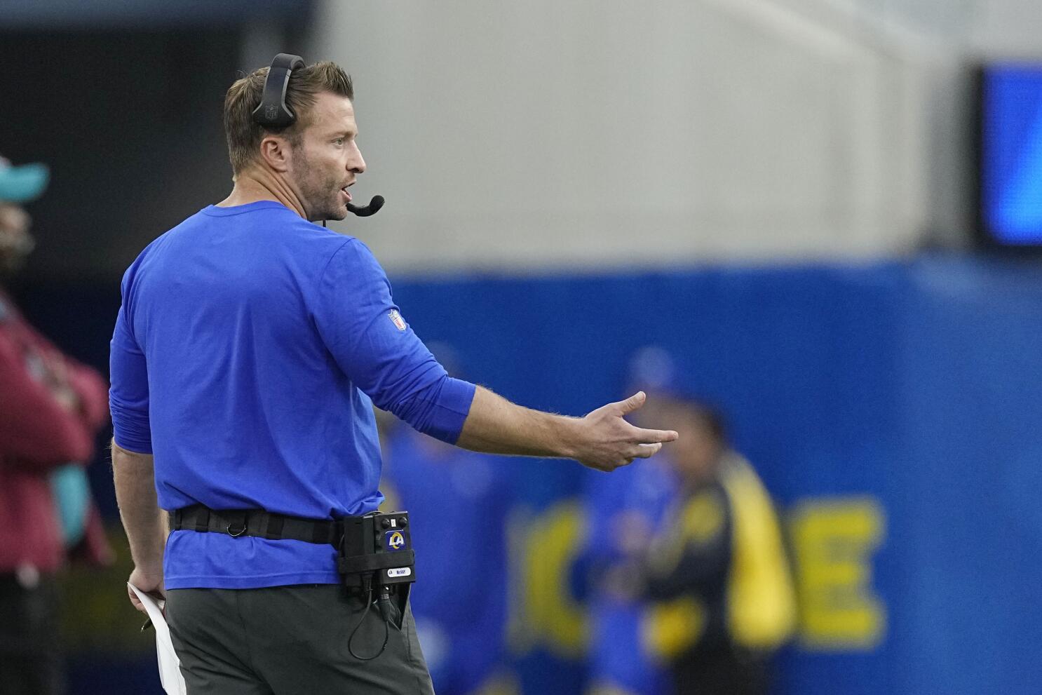 Rams' Sean McVay accidentally hit in jaw by own player: 'It was a good  shot'