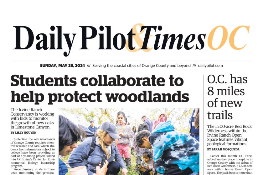 Front page of the Daily Pilot & TimesOC e-newspaper for Sunday, May 26, 2024.