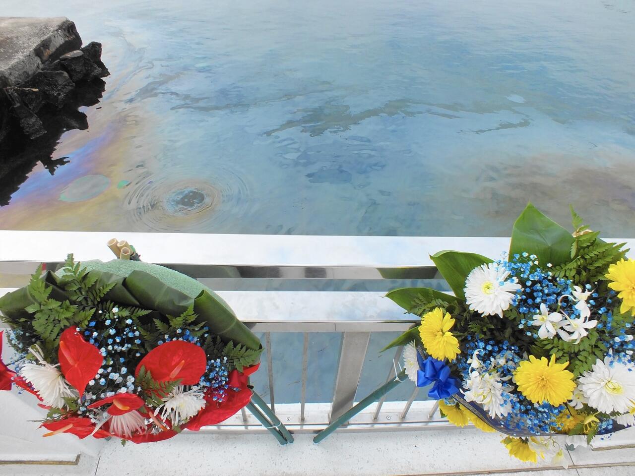 Wreaths on USS Arizona Memorial