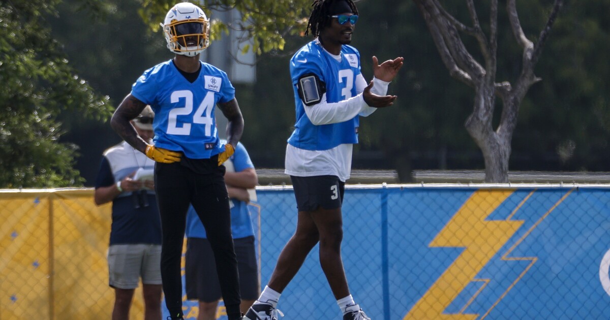 With safety Derwin James on sideline, Nasir Adderley showing he’s a take Chargers guy