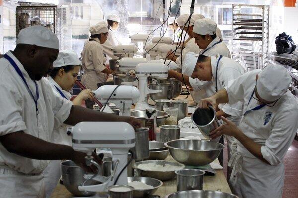 Students learn baking skills at Le Cordon Bleu in Pasadena, which has more restaurants per capita than New York City.