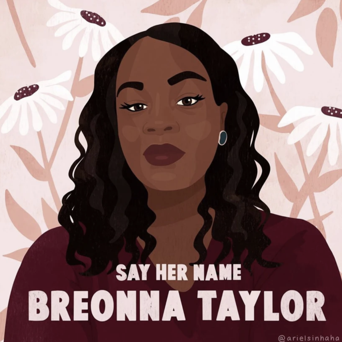 A piece of art for a campaign seeking justice on behalf of Breonna Taylor, killed by police in Louisville, Ky.