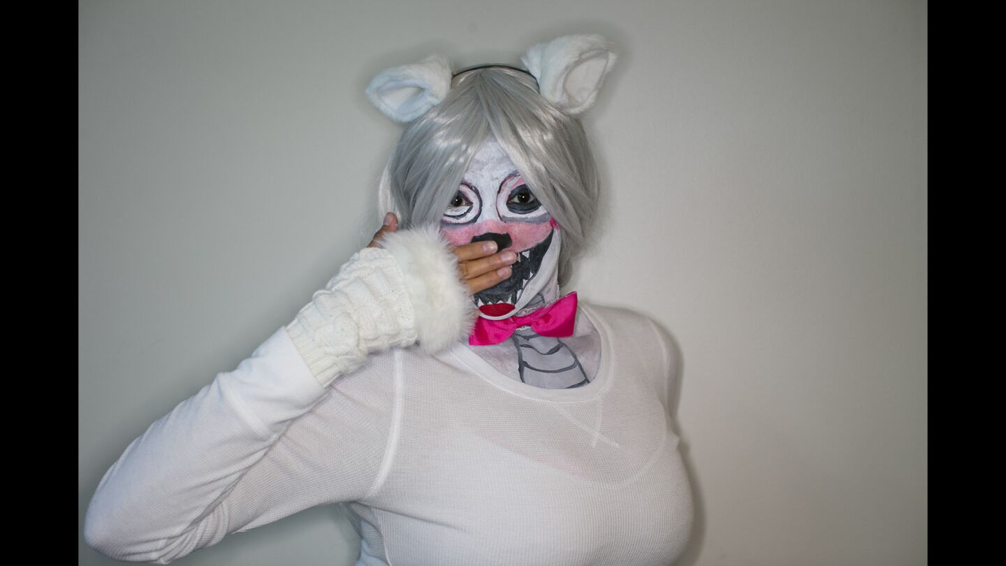 Amanda Reynoso as Mangle, a character from the video game "Five Nights at Freddy's," at Comic-Con International 2016.