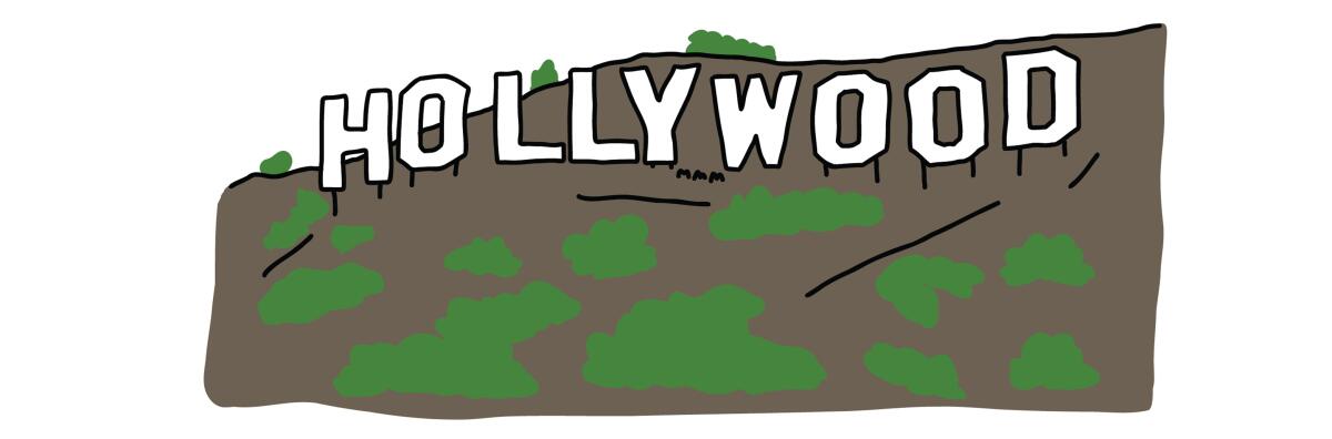 Illustration of the Hollywood sign