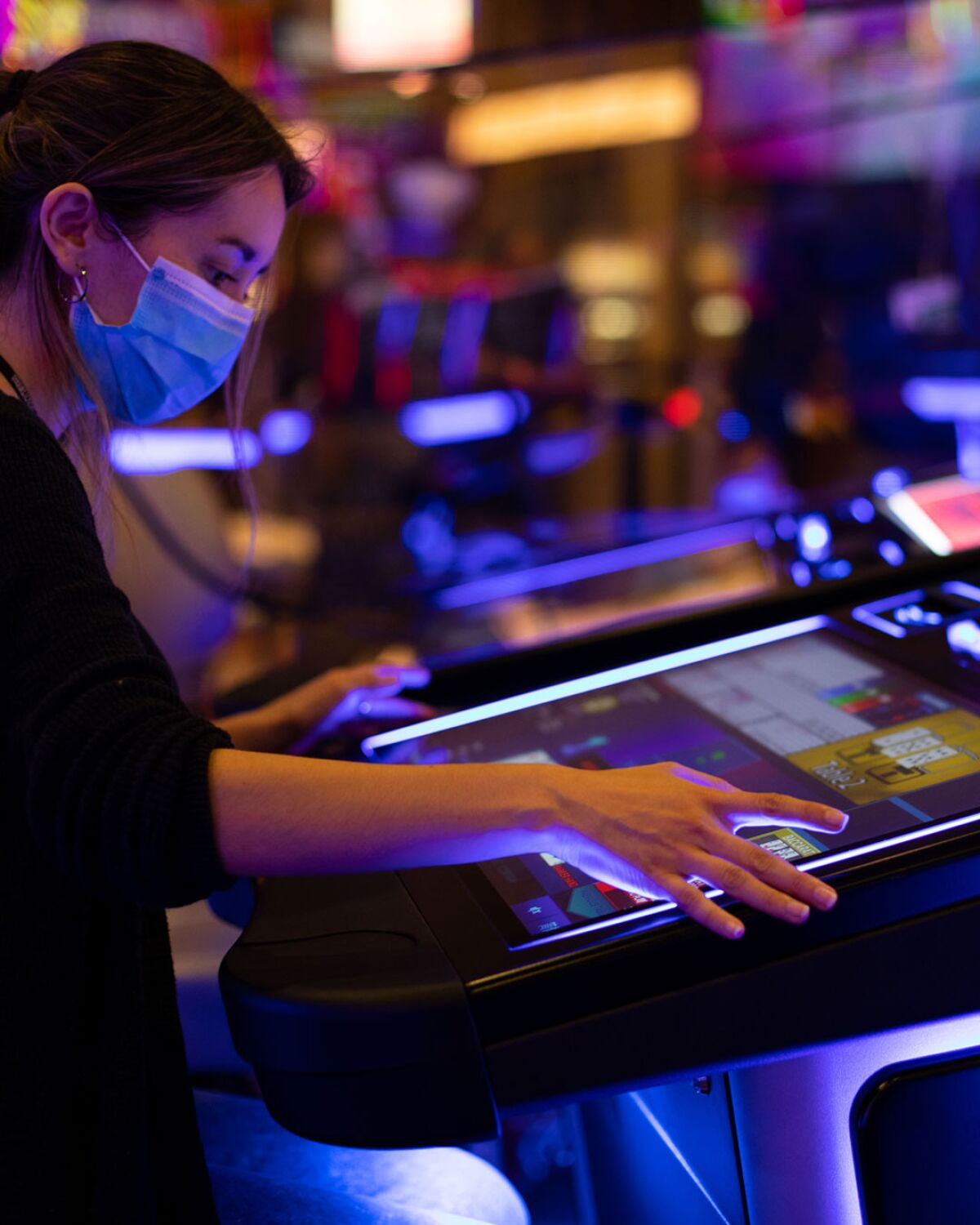 A player at an electronic game table at Sycuan Casino Resort.