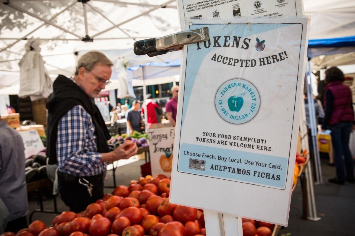 The federal Supplemental Nutrition Assistance Program helps buy food for those who earn up to 30% more than the federal poverty level. The amount is modest -- an average of $5.10 per day for a single adult -- and it's reduced as the beneficiary's income grows.