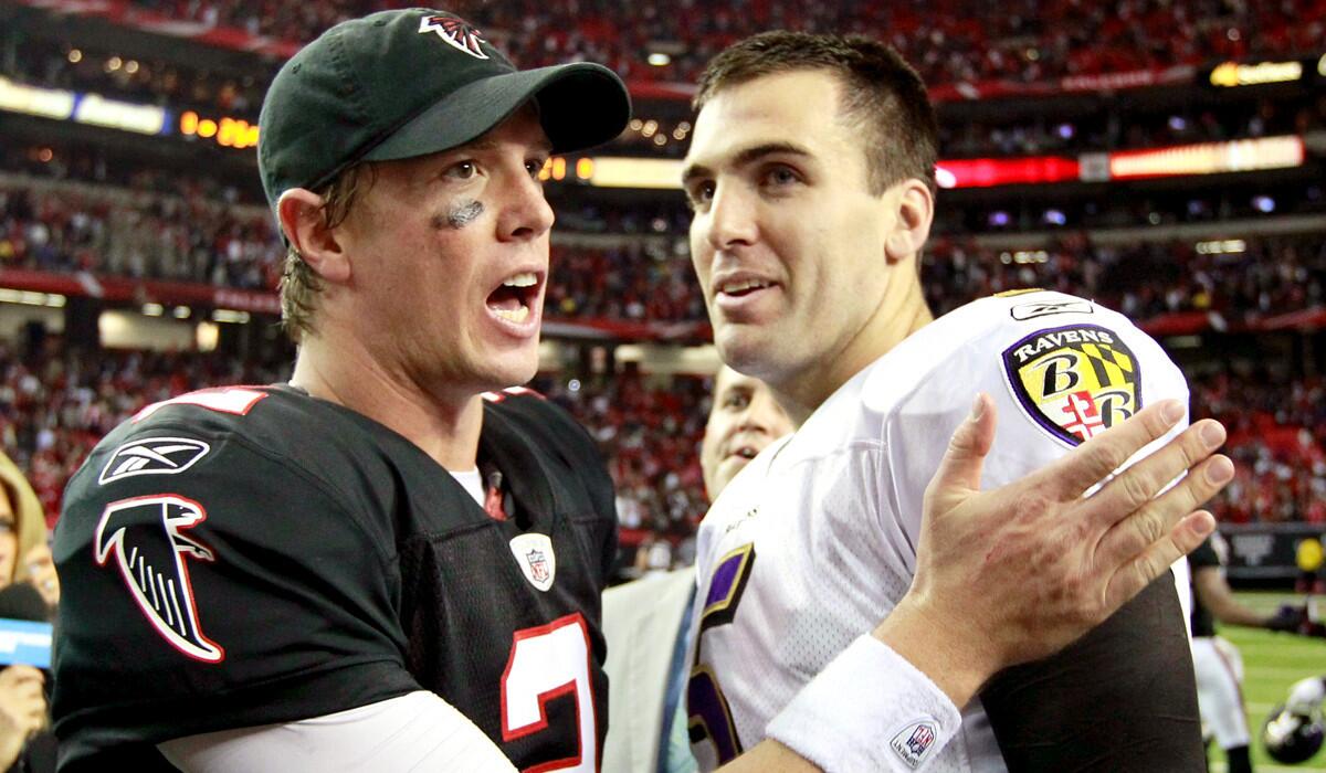 The Falcons and Ravens started a new trend in the NFL when each team entrusted Matt Ryan, left, and Joe Flacco, respectively, to take over their offenses as rookies.