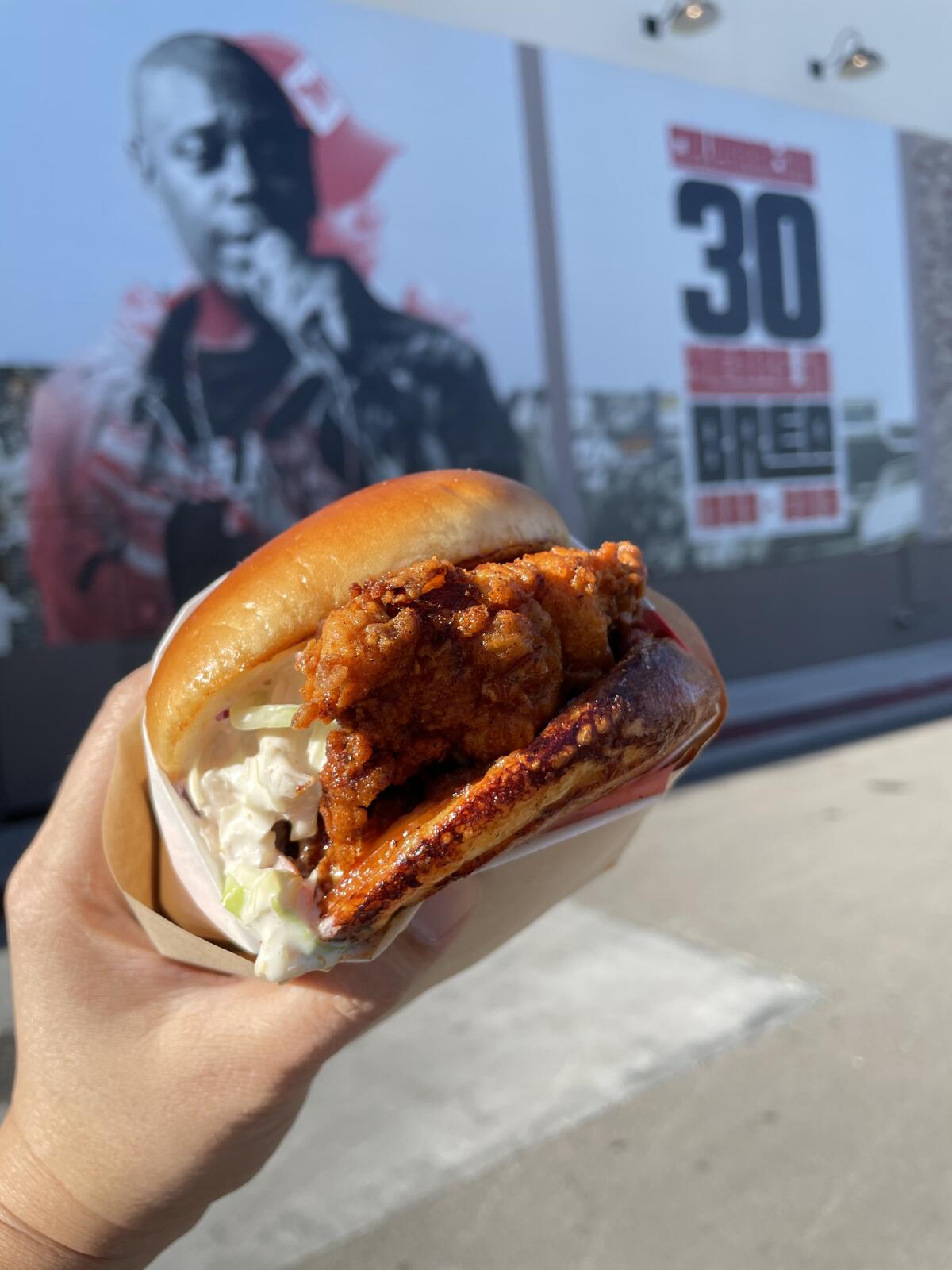 Poultrygram's Nashville Hot Chicken Sandwich. 