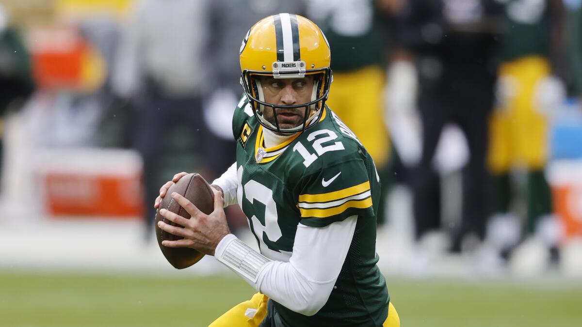 Green Bay Packers' Aaron Rodgers in action against the Minnesota Vikings.