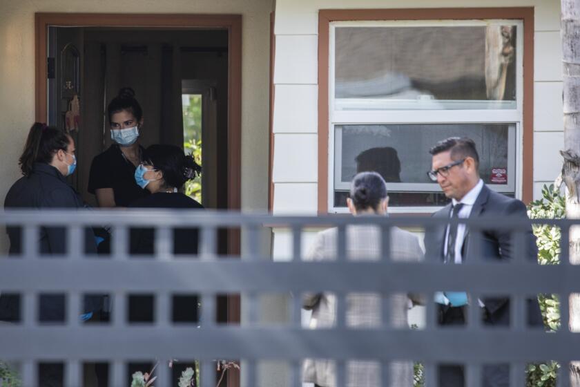 WOODLAND HILLS, CA - MAY 08: Three children were found dead in a Woodland Hills house after police responded to an assault with a deadly weapon call. Photographed on Sunday, May 8, 2022 in Woodland Hills, CA. (Myung J. Chun / Los Angeles Times)