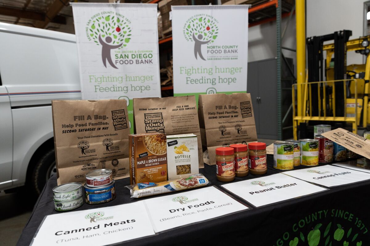 Examples of most needed food for the National Association of Letter Carriers’ 31st annual “Stamp Out Hunger” food drive