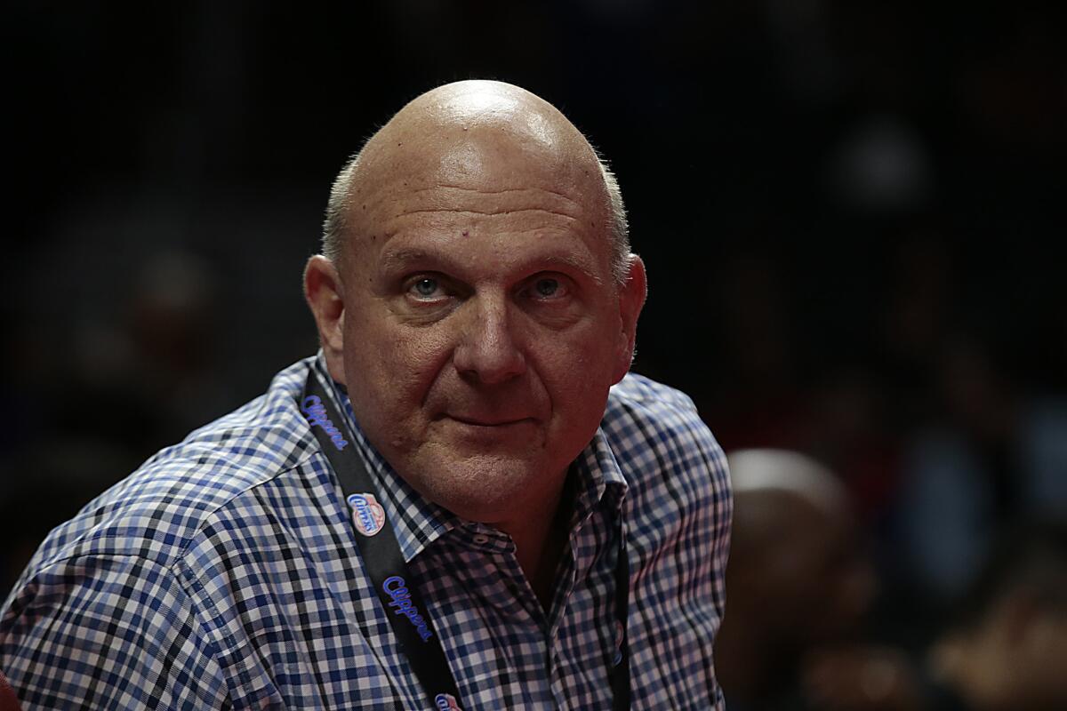 Steve Ballmer, Los Angeles Clippers owner, unveils new team logo