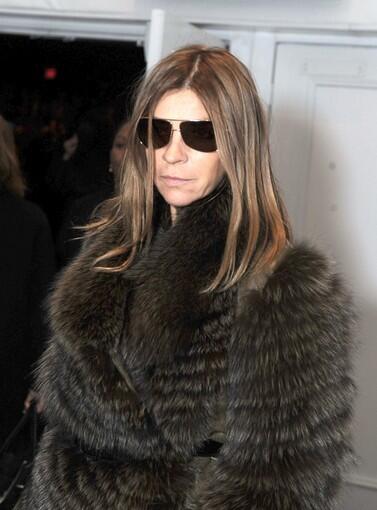 Editor in Chief of French Vogue Carine Roitfeld attends Mercedes-Benz Fashion Week.