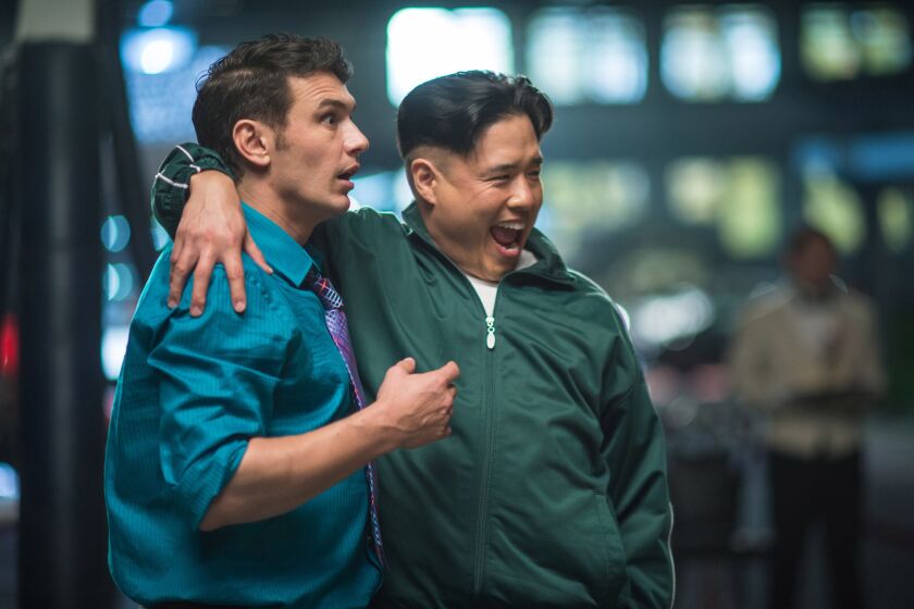 James Franco, left, and Randall Park in "The Interview."