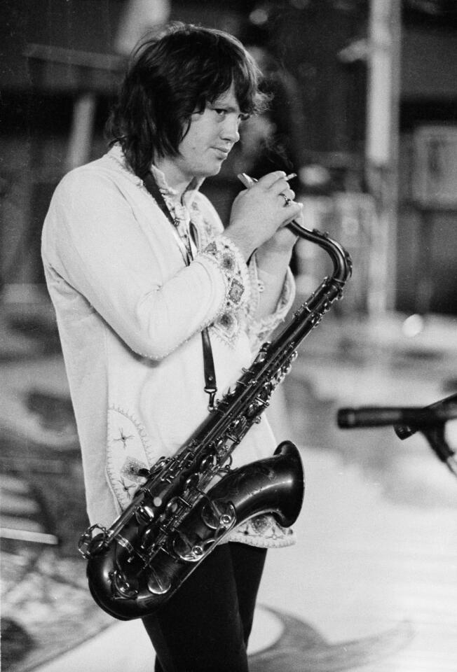 Saxophone player Bobby Keys, during the soundcheck for the first night of the Rolling Stones' 1973 European World Tour, Stadthalle, Vienna, Austria, 1st September 1973.