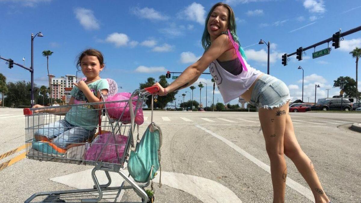 Brooklynn Prince and Bria Vinaite in "The Florida Project"