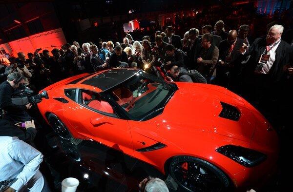 The redesigned 2014 Chevrolet Corvette Stingray is introduced at the 2013 North American International Auto Show in Detroit.