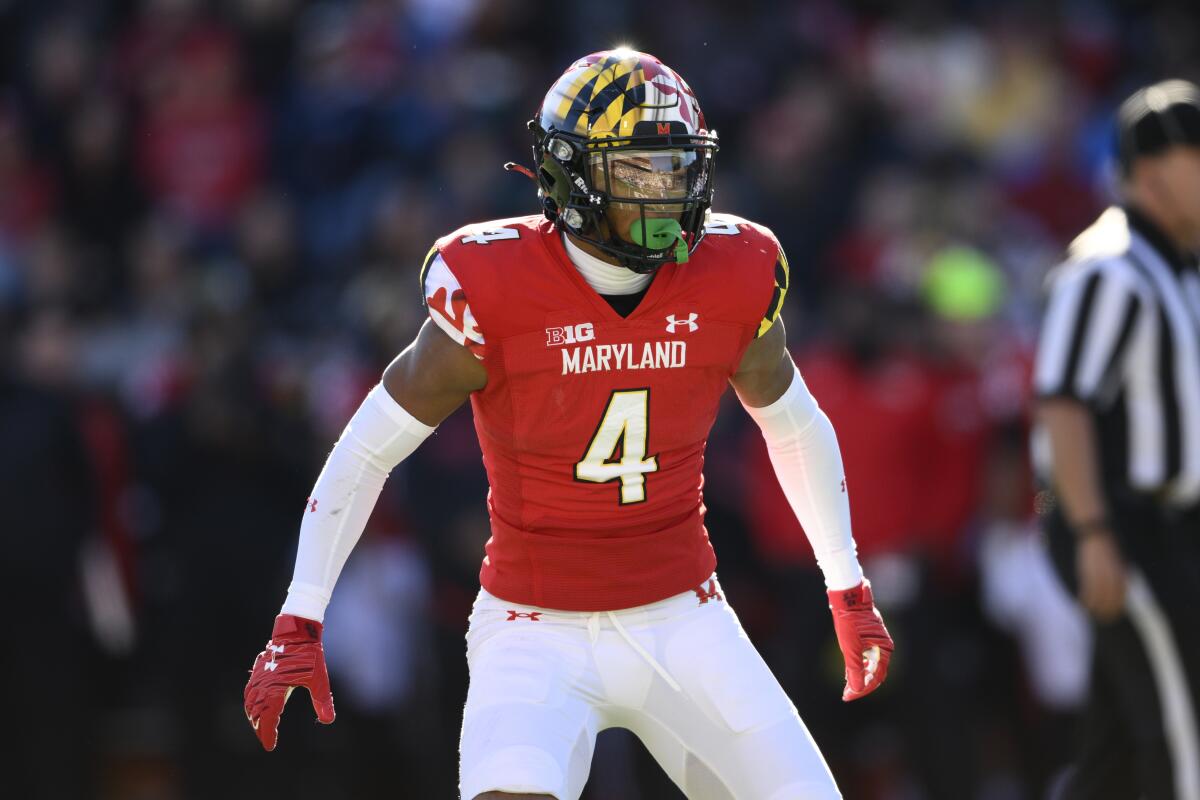 Maryland defensive back Tarheeb Still in action against Rutgers.