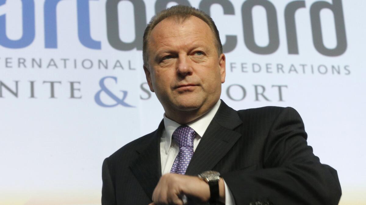 Marius Vizer, president of the International Judo Federation, attends the SportAccord International Convention in St. Petersburg, Russia, in May 2013.