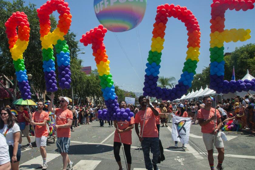 West Hollywood, CA - Sunday, June 09, 2019: The 2019 LA Pride parade in West Hollywood drew thousands to enjoy West Hollywood festivities. (Ana Venegas / For The Times)