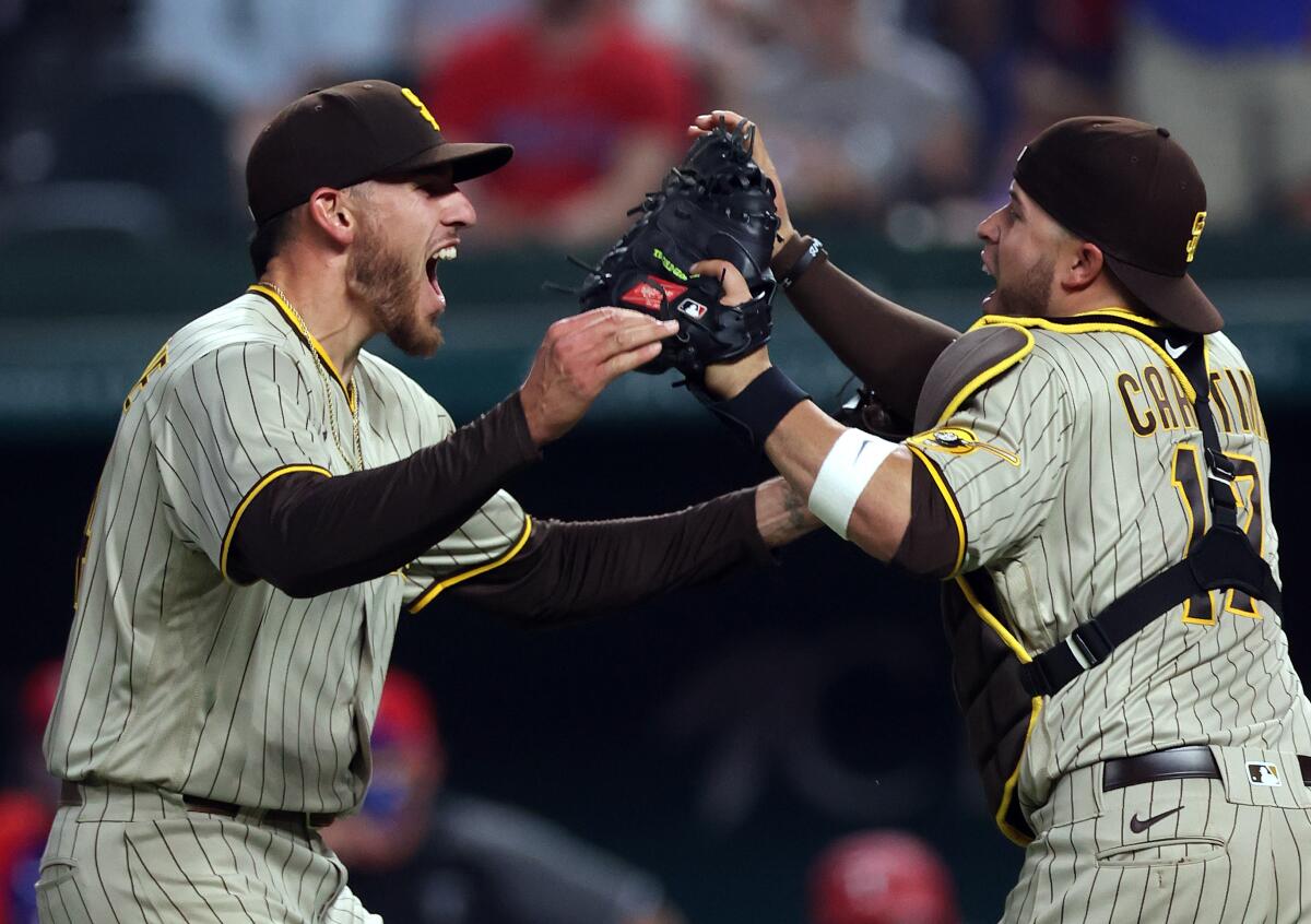 Jake Cronenworth of the San Diego Padres celebrates after hitting a News  Photo - Getty Images