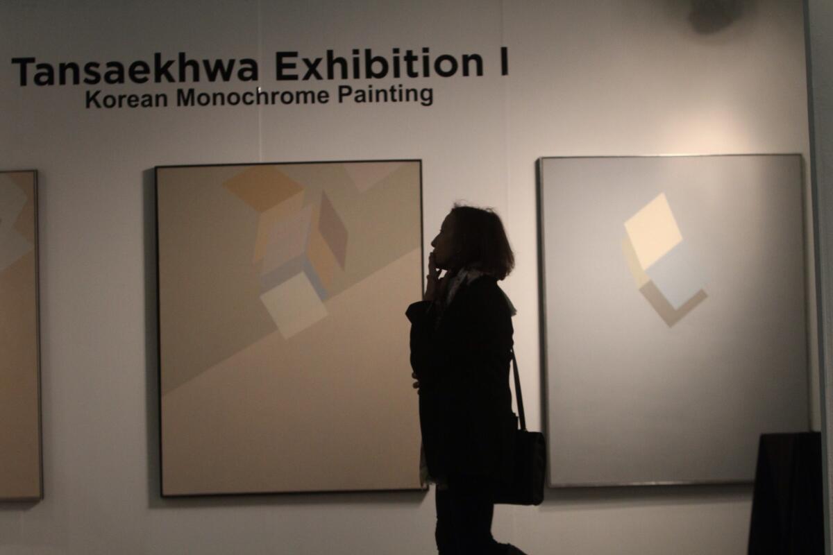 In seeking to display a selection representing the Pacific Rim, the art show offered the monochromatic work of a mid-century Korean movement.