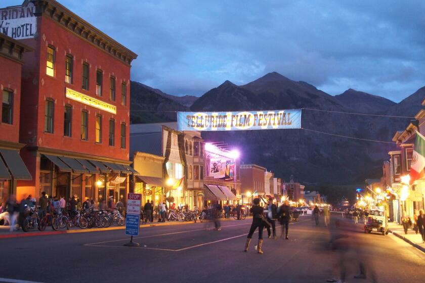 Telluride Film Festival at night.