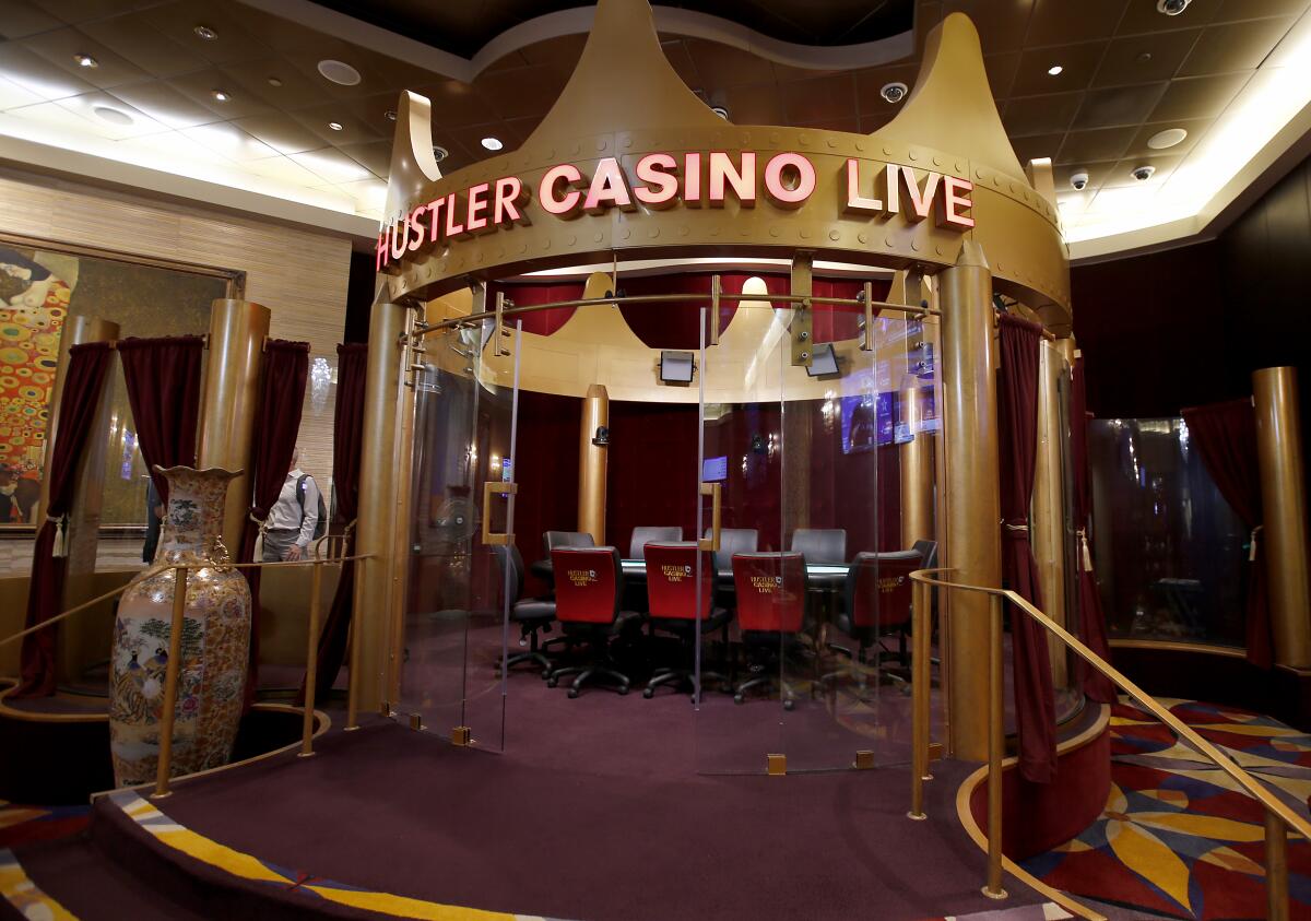 A poker table inside a casino