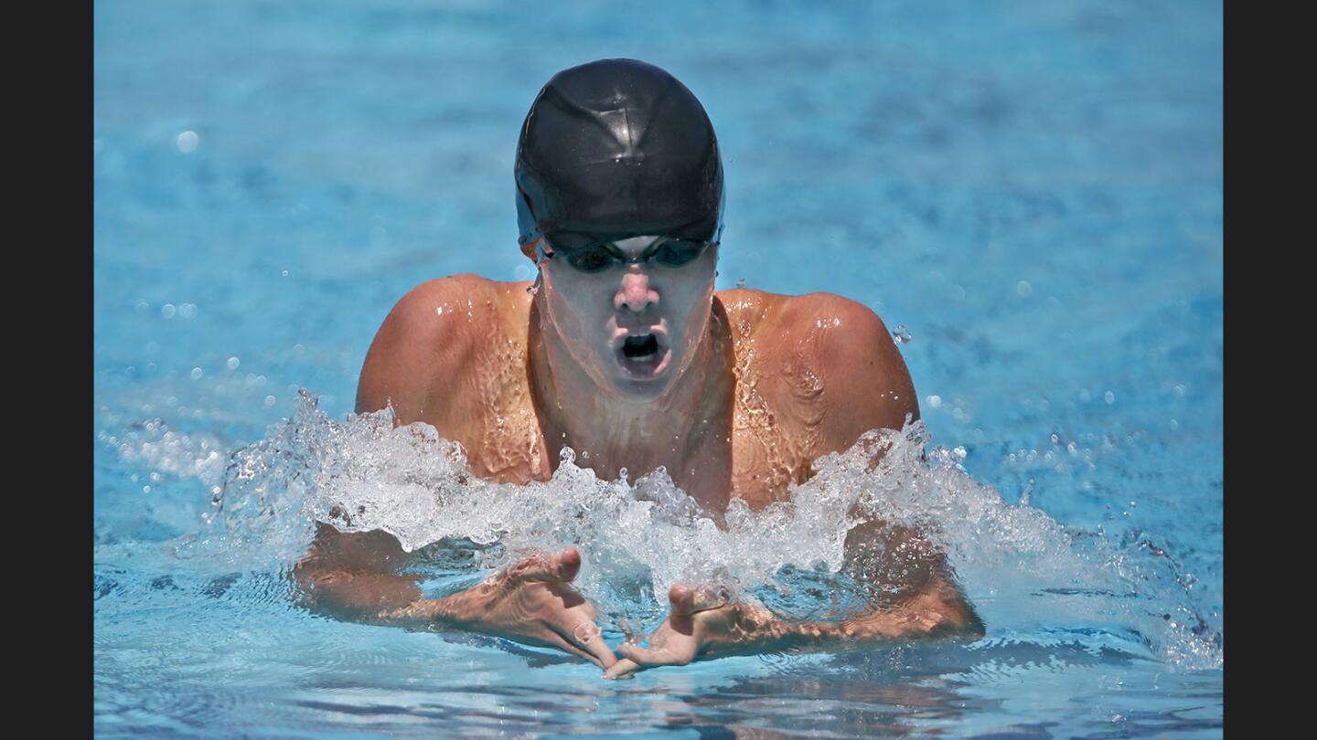 Glendale High School's Trenton Julian won the Boys 200 yard IM varsity final at the 2017 CIF Southern Section Swimming and Diving Championships, Division 2 Finals at Riverside City College Aquatic Complex in Riverside on Saturday, May 13, 2017.