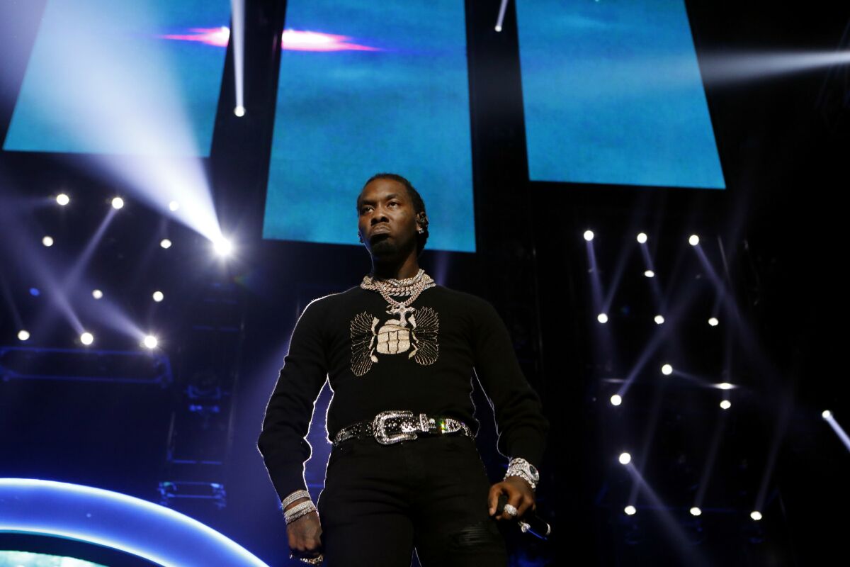 Rapper Offset in concert at Staples Center