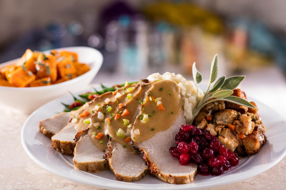 A Thanksgiving dinner at Eddie V's restaurants.