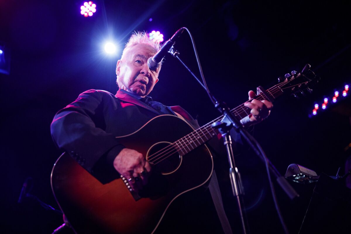 John Prine performs during a tribute to his musical contributions at the Troubadour in West Hollywood on Feb. 9, 2019.