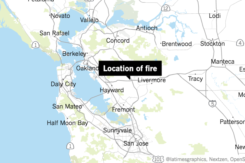 A fire broke out in Alameda County.