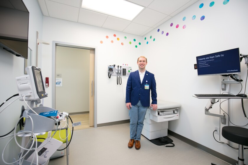 Dr. Benjamin Shleifer in a pediatrics clinic room at UC San Diego Health - Encinitas.