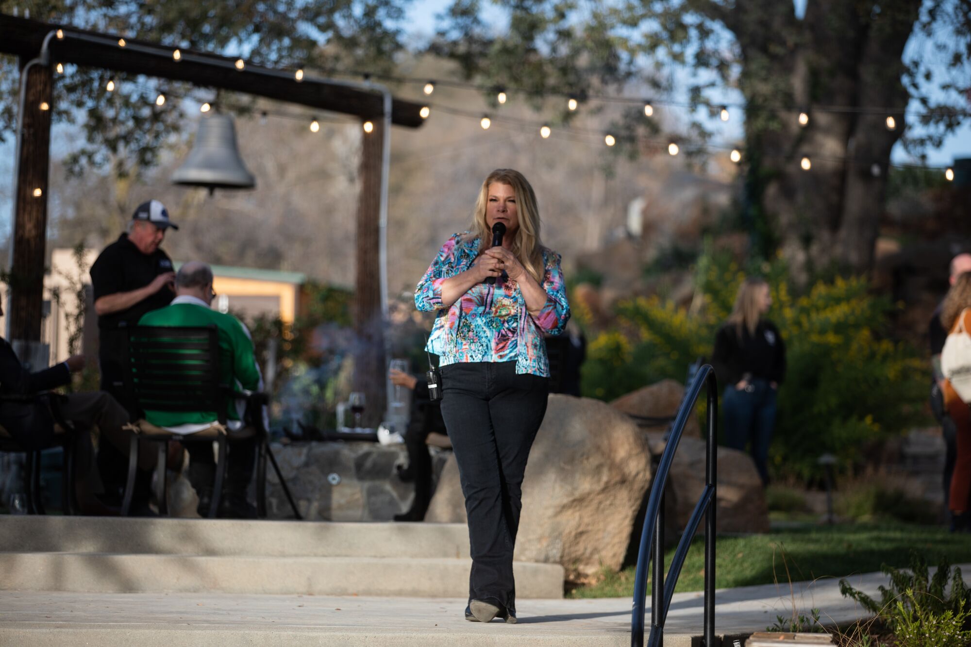 Alpine, CA - April 01: Lions Tigers and Bears Founder Bobbi Brink speaks at an event.